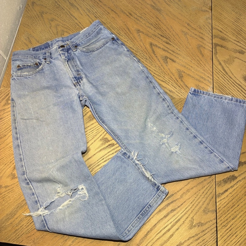 Wrangler Premium Quality Regular Fit Light Wash Distressed Jeans 30x30 96501SL